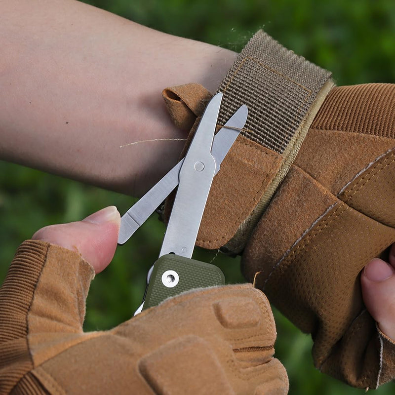 ROXON S503G 9 in 1 Mini Multi Tool EDC Pocket Knife Multitool with G10 Handle,Scissors,Screwdriver,Threader,Awl, Flat Screwdriver,Ruler,Tweezers for Outdoors Fishing Camping,Gifts for Men (Green) Green