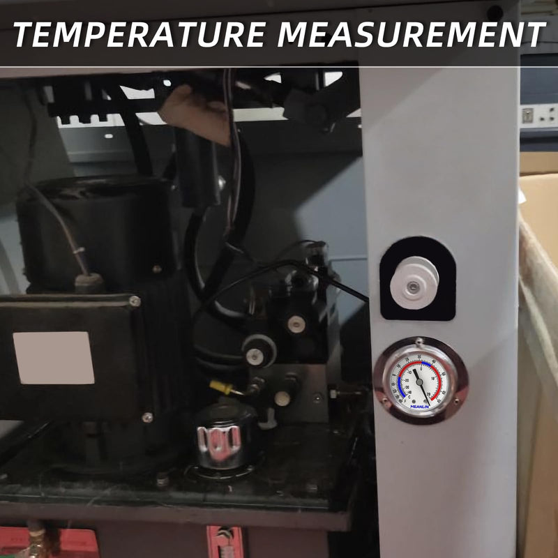 MEANLIN MEASURE Vapor Capillary Refrigeration Thermometer with Stainless Steel Front Flange Mount, 2" Dial, 48" Capillary Length, Temperature Range -40-65°F/-40-20°C, Accuracy 2% 1PCS