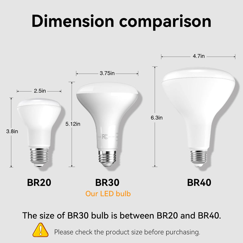 TJOY 12 Pack BR30 Flood Light Bulb Indoor, 65W Equivalent Dimmable Led Recessed Lights Bulb, 2700K Soft Warm White, E26 Base Bulbs for Kitchen Ceiling, Recessed Can, Replacement Incandescent, 9W,800LM 2700k Soft White