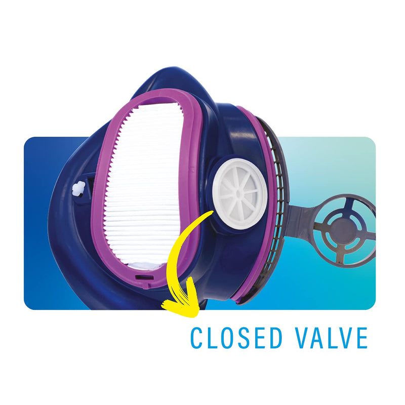 GVS ELIPSE P100 Elastomeric Half Mask with Source Control with Replaceable and Reusable Filters Included 1 Count (Pack of 1)
