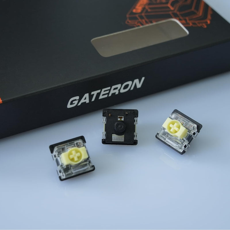 GATERON KS-33 Low Profile Banana Keyboard Switches, Tactile 65gf 3 Pin RGB LED Factory Pre-lubed for MX Mechanical Keyboard (110) 110