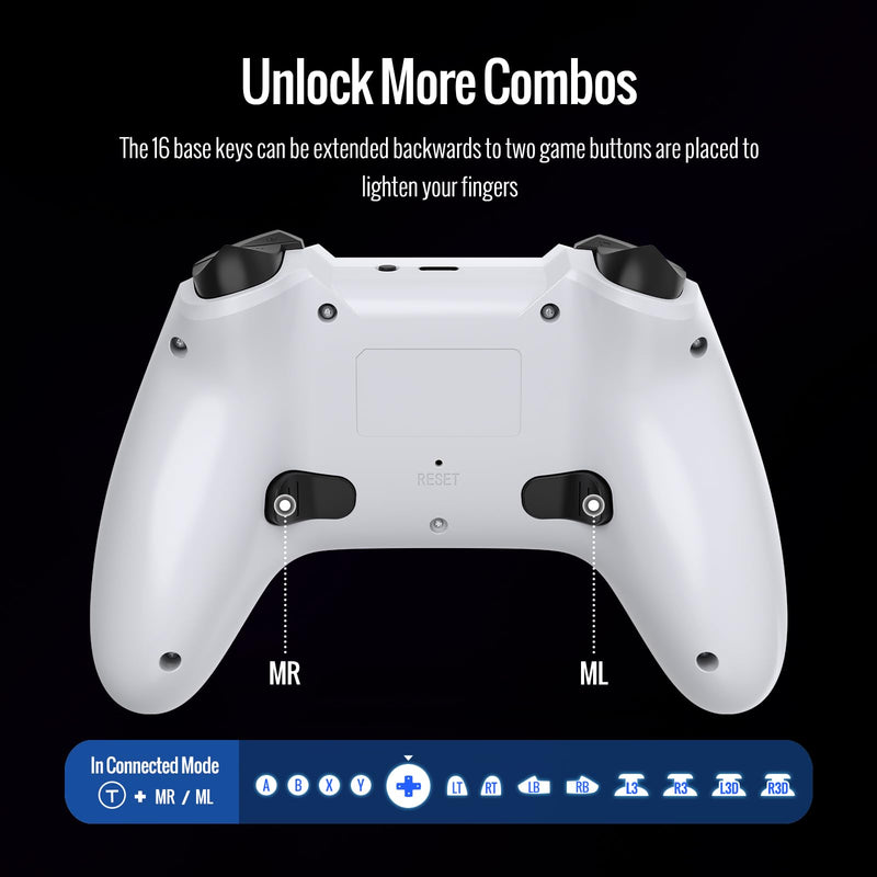 BETMI Wireless Controller Compatible with Xbox|PC with 2.4GHz Adapter | Hall Effect Triggers & Joysticks/Turbo/Macro/Dual Vibration/RGB Light, Gamepad Compatible with Xbox One, Series X/S (White)