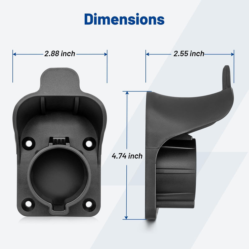 Anina EV Charger Holder SAE J1772 Charging Cable Organizer for Portable Electric Car Charger Cable Hanger Electric Vehicle Charging Cord Holder Wall-Mount Connector Space Saving