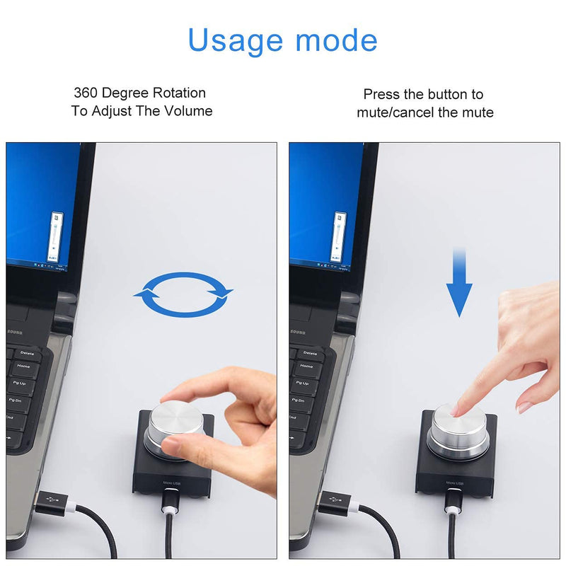 USB Volume Control, AIMOS Lnline Volume Knob Lossless Audio Computer with 6.57ft USB Cable Mute Volume Control and PC Speakers Switch Control Module for XP, MAC, Vista, Win 7, 8, 10, Android Etc