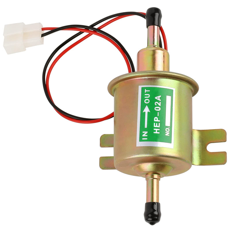 12V General Purpose Electric Fuel Pump, Low Pressure 2.5-4 PSI Inline, Gasoline Diesel Engine Gasoline Transfer Fuel Pump for Carburetor Lawn Mower Boat Carter HEP-02A