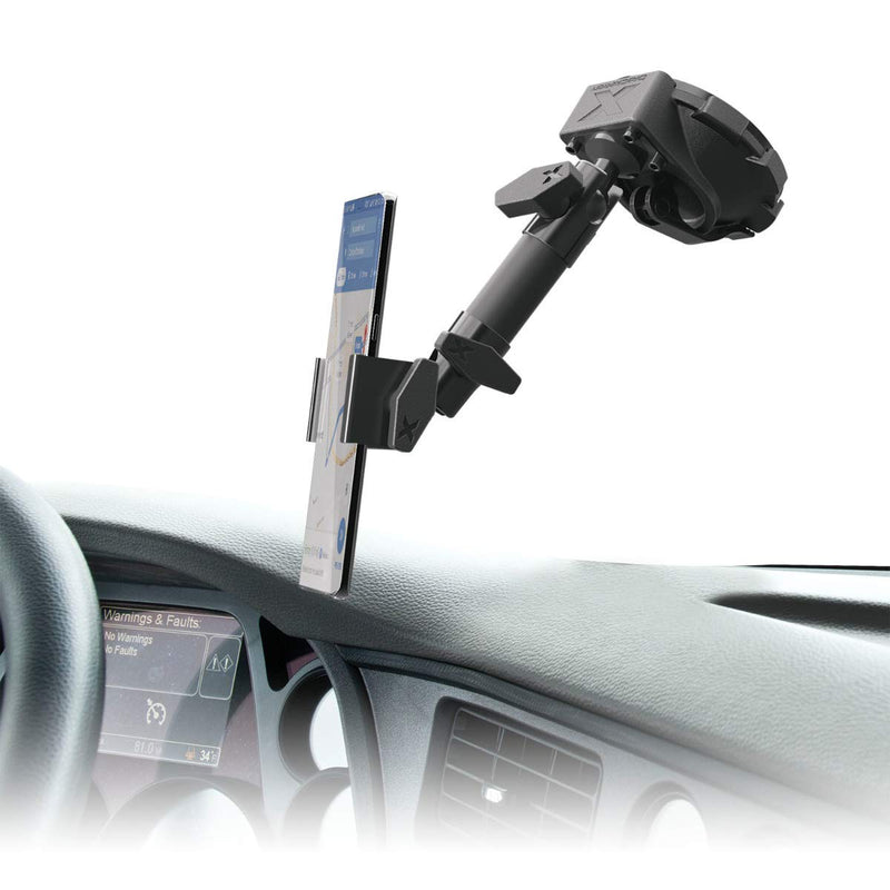 Bracketron HD Phone Dock PRO Dash and Window Metal Clamp Mount, Phone Holder for Car, Universal Phone Mount for Phones up to 3.5 Inches Wide | Heavy-duty aluminum phone car mount, dash & window metal clamp dock, secure grip holds smartphones up to 3.5”...