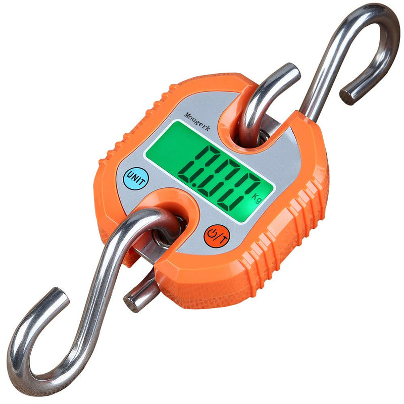 Digital Hanging Scales Portable Heavy Duty Crane Scale 150 kg 300 lb 2 AAA Batteries(Not Included)) (Orange) Orange