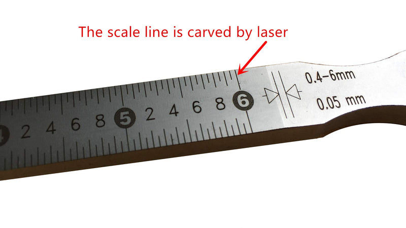 Precision Wedge Gap Feeler Gauge with High-Contrast Markings, Stainless Steel Taper Gauge for Automotive Repair & Metalworking - Easy-Read Scale Design, Clear Numerical Identification(0.4-6mm) 0.4-6mm