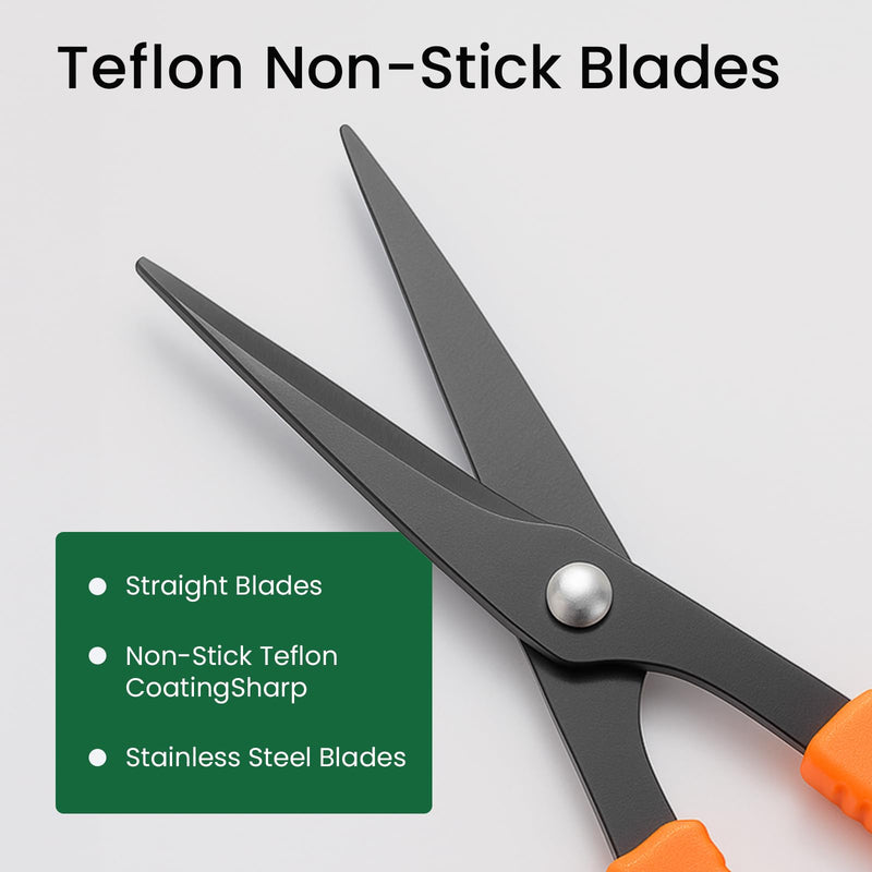 GROWNEER 6 Packs Trimming Scissors Teflon Coated Non Stick Blades Pruning Shears Gardening Hand Pruning Snips with Straight Stainless Steel Precision Blade 6.0