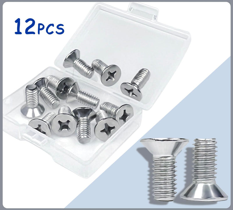 12PCS Stainless Steel Brake Disc Rotor Screws 93600-06014-0H - Universal Fit for Honda, Acura, Hyundai and Kia Models - Stainless Steel Retaining Screws for Front and Rear