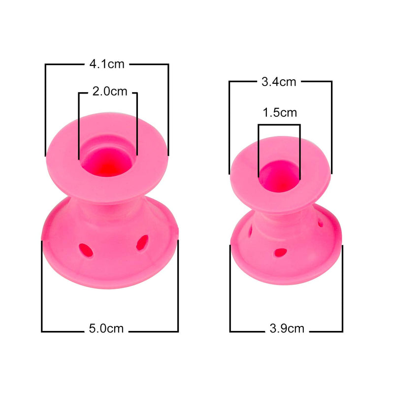 TRIXES Silicone Heatless Hair Rollers, 24PK - 12x Large & 12x Small | Suitable for All Hair Types - Easy Heatless Curls, Get Mermaid Beach Hair Overnight