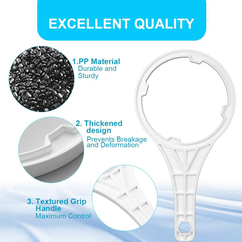 Heavy Duty Water Filter Wrench for 2.5x10 & 2.5x20 Inch Cartridges - 3.5 inch Max Grip Fits RO System, Under Sink Filter & Slim Housings - Durable ABS Plastic Tool with Anti-Slip Teeth Slim (Fits 2.5"x10" & 2.5"x20")