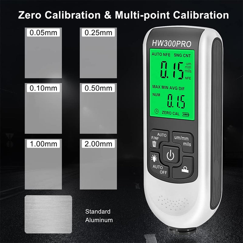 EMVANV Paint Thickness Gauge, Digital Meter Probe Paint Thickness Gauge Zero Calibration Digital Display Car Coating LCD(White) White