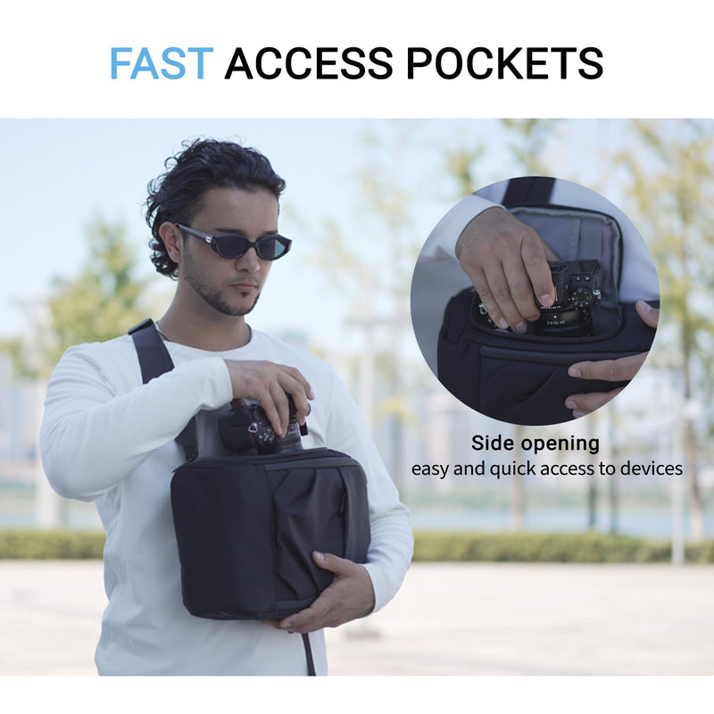 TAAOKA Camera Sling Bag, DSLR/SLR/Mirrorless Camera Backpack Case Shockproof Photography Backpack with Tripod Holder & Removable Modular Inserts Compatible with Canon/Nikon/Sony/Fuji Green Medium 9.06 x 5.12 x 15.16 inches