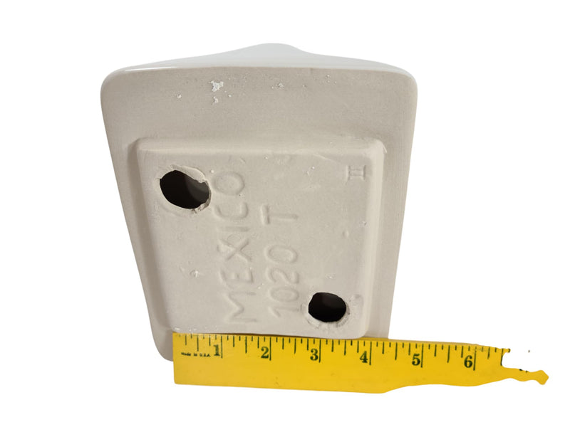 Beige Bone Almond Ceramic TP Toilet Paper Holder Wall Mount Thinset Installation Vintage Mid Century Modern Retro