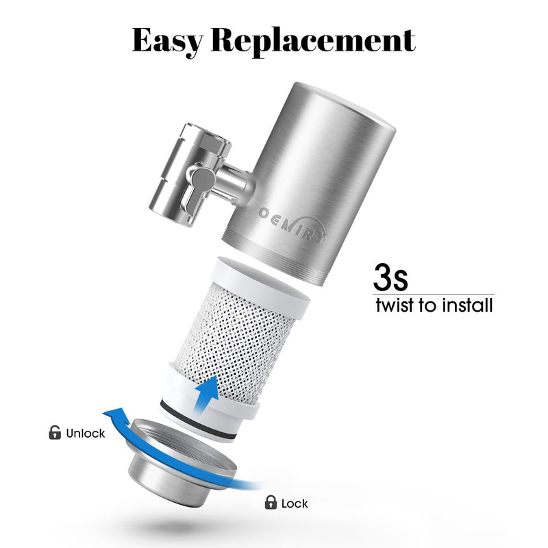 Replacement Filters for OM-WF01 / OM-WF02 Faucet Water Filter, Last Up to 9 Months (Pack of 3)