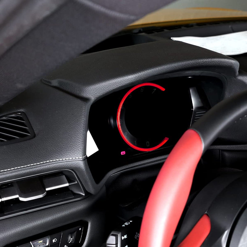 Daeiclru Dashboard Trim Ring Fit for Toyota Supra GR A90 A91 MK5 2018-2022, Interior Tachometer Decoration Ring Cover, Dashboard Gauge Meter Surrounding Ring Accessories (Red) Red