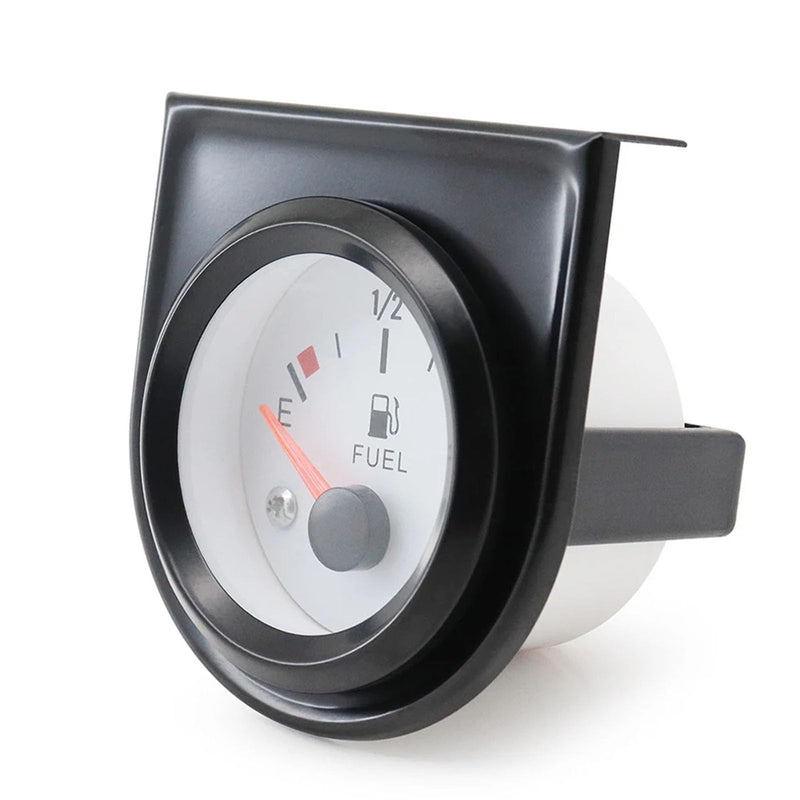 2" 52mm Fuel Level Gauge, 12V Fuel Tank Meter White LED with E-1/2-F Pointer for Car/Boat/Truck/Motorcycle