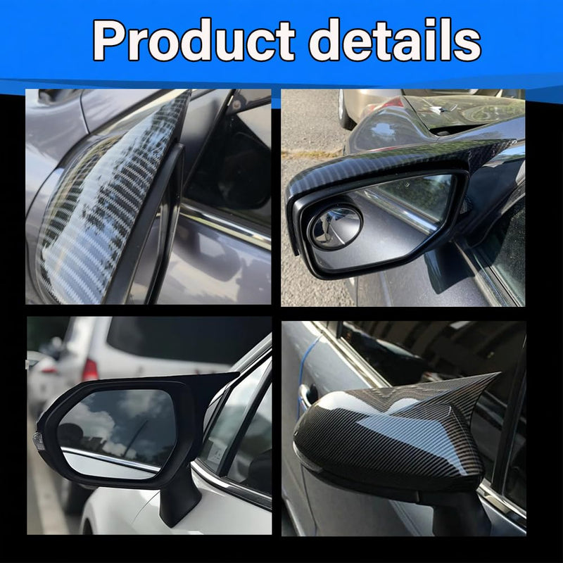 Ox Horn Side Rearview Mirror Cover Compatible with Toyota Corolla 2020 2021 2022 2023 2024 2025 Door Side Mirror Trim Cover(Carbon Fiber) Carbon Fiber