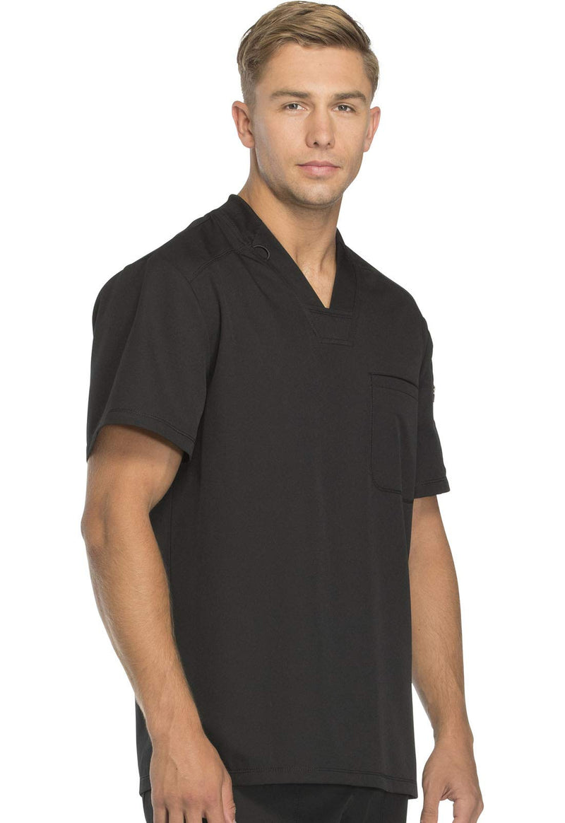Dickies Dynamix Scrubs for Men Athletic-Inspired V-Neck Chest Pocket Scrub Top with Four-Way Stretch & Moisture Wicking DK610 Large Black