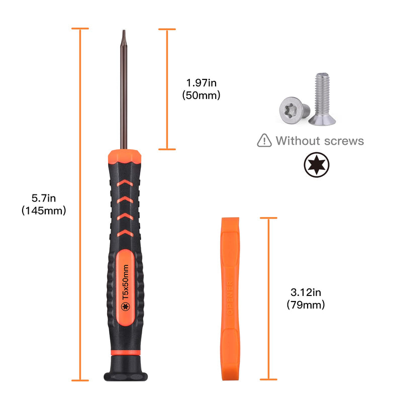 JOREST Single Precision Screwdriver, T5 Torx Security with a Spudger, Tool for PS3/4/5, Switch, Xbox, Wii, Laptop, Macbook, etc, to Repair, Clean, Replace Parts