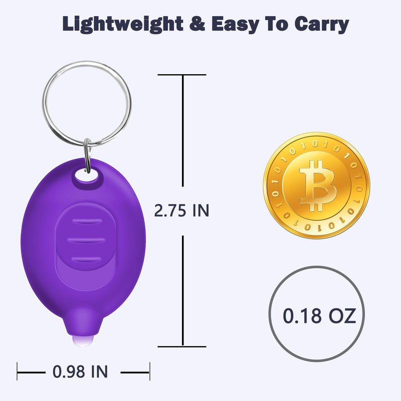 395nm UV Flashlight Mini Keychain Purple - Portable UV Black Light with 2X CR1220 Batteries, Compact Leak & Stain Detector for Home, Travel, Outdoors (100 Units) 100