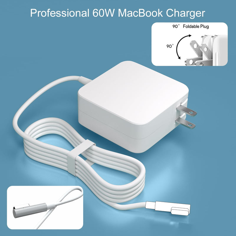 60W L-Tip Charger Compatible with Mac Book Pro 13" Before Mid 2012 | MagSafe 1 Charger Power Adapter for old Ma Book Pro 13" A1278 A1181 A1342 A1370 A1369 Before Mid 2012 Models