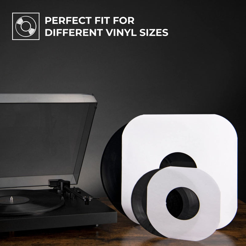 BIG FUDGE Vinyl Record Inner Sleeves 25x | Made from Heavyweight & Acid Free Paper | Album Covers with Round Corners for Easy Insert | Slim Record Jackets to Protect Your LPs & Singles | 12" 25