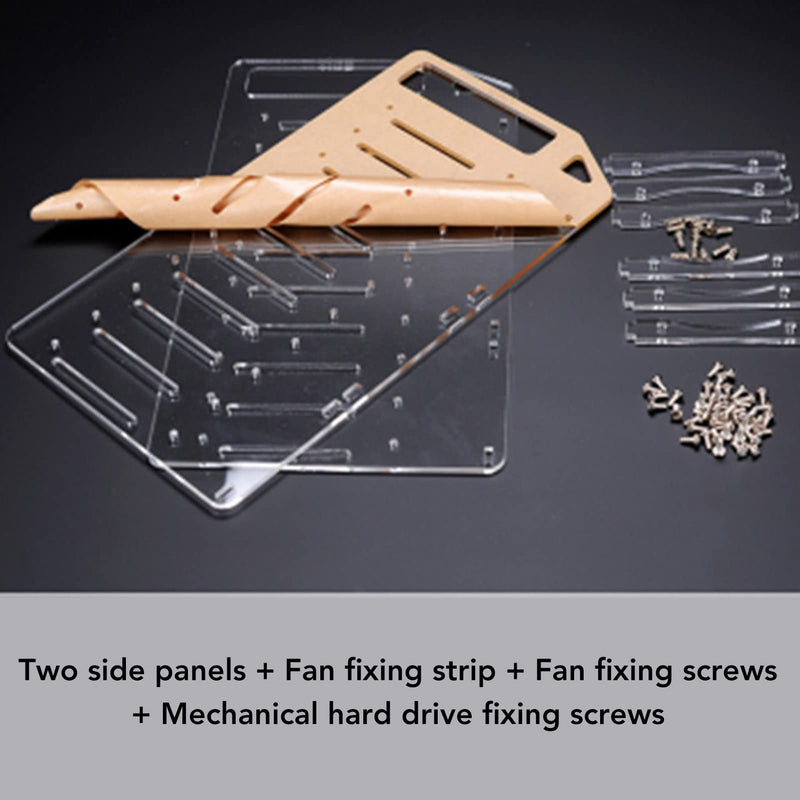 DIY Hard Drive Bracket, Multi Layer Acrylic Rack for Desktop with Accurate Mounting Hole, Supports Multiple 3.5inch Hard Drives, Easy Installation (10 Layers) 10 Layers