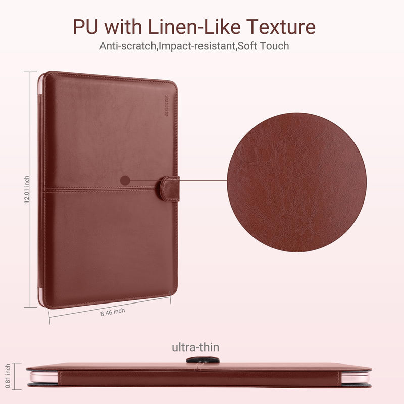 MOSISO PU Leather Hard Shell Case Compatible with MacBook Neo 13 inch 2026 | Release Model A3404 with A18 Pro Chip, Portfolio Protective Stand Cover, Laptop Protective Case for Workers, Brown