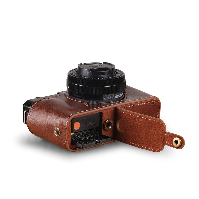 MegaGear Ever Ready Genuine Leather Camera Half Case Compatible with Fujifilm X Series X-E4,Brown,MG1982 One Size Brown