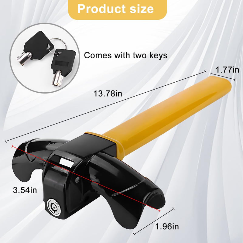 Car Steering Wheel Lock, Anti-Theft Device Heavy Duty Adjustable Vehicle Steering Wheel Secure Locking with Keys, Automotive Accessories, Universal for SUV RV Truck