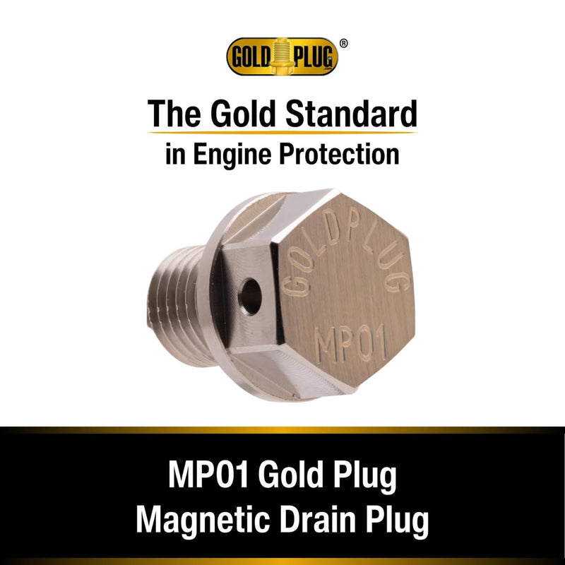 GoldPlug | Made in USA | Stainless Magnetic Drain Plug | Fits Most Honda Motorcycles | M12x1.5 | MP01 | SW03 Washer Included | M12x1.5-MP01