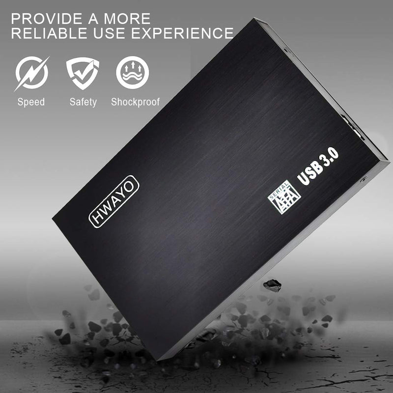 2.5'' 750GB Ultra Slim Portable External Hard Drive USB3.0 HDD Storage for PC/Desktop/Laptop/MacBook/Chromebook/Xbox One (Black) Black