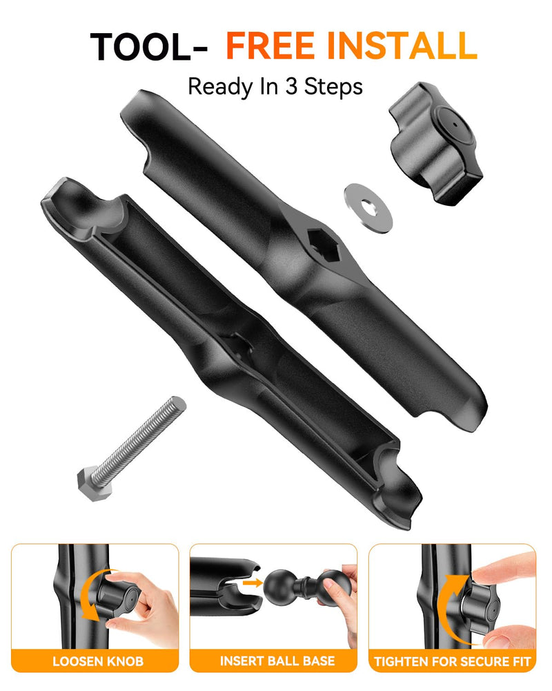 OHLPRO Aluminum Alloy Double Socket Arm-150 for RAM Mounts B Size 1" Ball Components, Durable Mounting Arm Extension Adapter for Car Dash, Truck, Boat Phone Holder and GPS 150 mm