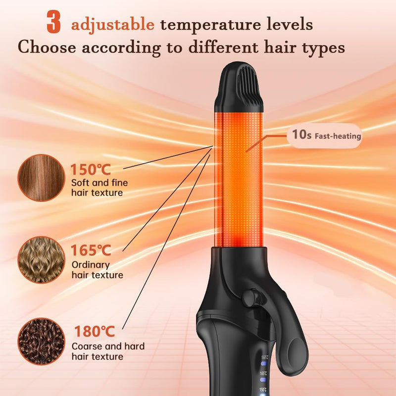 25mm Mini Hair Curler 2 in 1 Cordless Curling Iron and Hair Straightener | Hair Curler for Travel Hairstyling, Adjustable Temperature 150℃-180℃, USB Rechargeable ﻿
