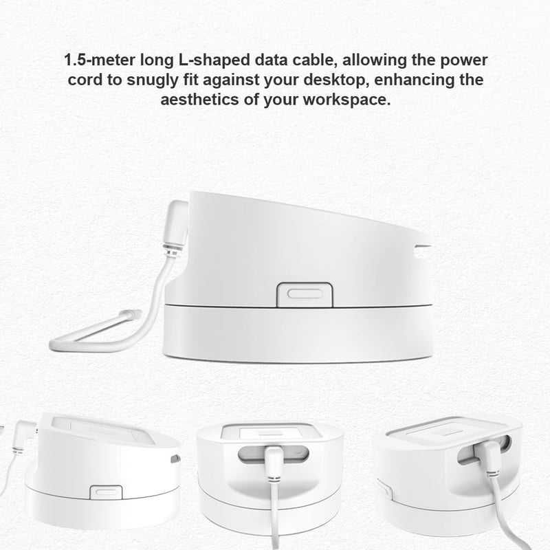 Dock for Square Reader - Compatible with 1st and 2nd Generation Square Reader, Elegant White Case, Anti-Sleep Feature, Includes 1.5m Cable - Stylish and Functional, White.