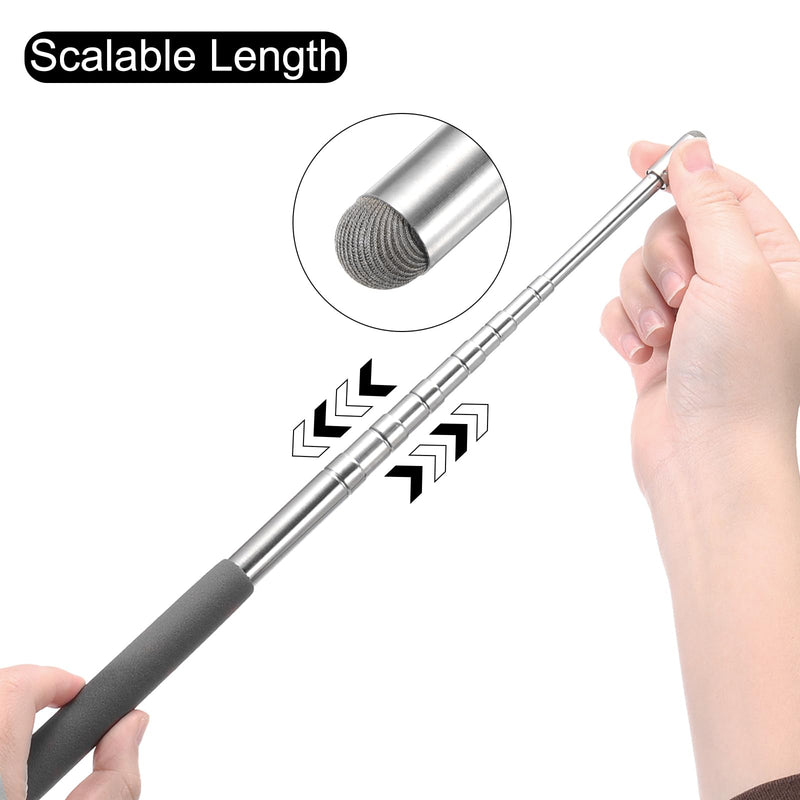 MECCANIXITY 2pcs Telescopic Teachers Pointer Teaching Pointer Stick 39 Inch Retractable Extendable Pointer for Classroom Whiteboard Office Presentation Pointers, Black