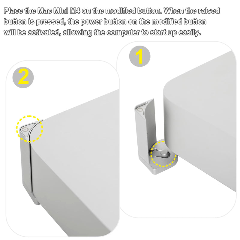 Easy Power Button Base for Mac mini M4 Stand Aluminum Desktop Dock Mac mini M4 Accessories