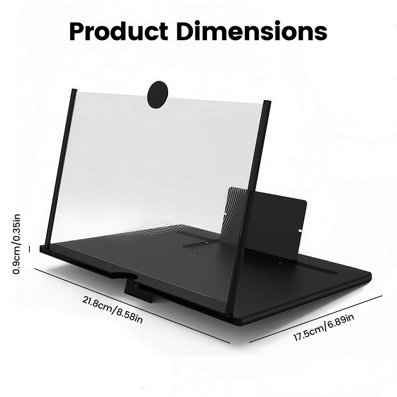10" 3D HD Phone Screen Magnifier,Foldable Screen with Pull-Out Stand Design,Movies/Gaming Screen Magnifier for Elderly/Kids/Parents/Friends(White