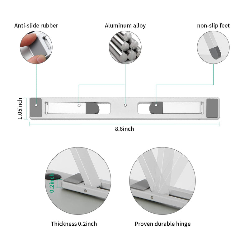 Riser for Desk,Pop up Laptop Stand,Adjustable Height Self-Adhesive Portable Laptop Stand with Feet, Extend Leg,Foldable Computer Stand for 10”-17” Models MacBook Air, Keyboard etc.