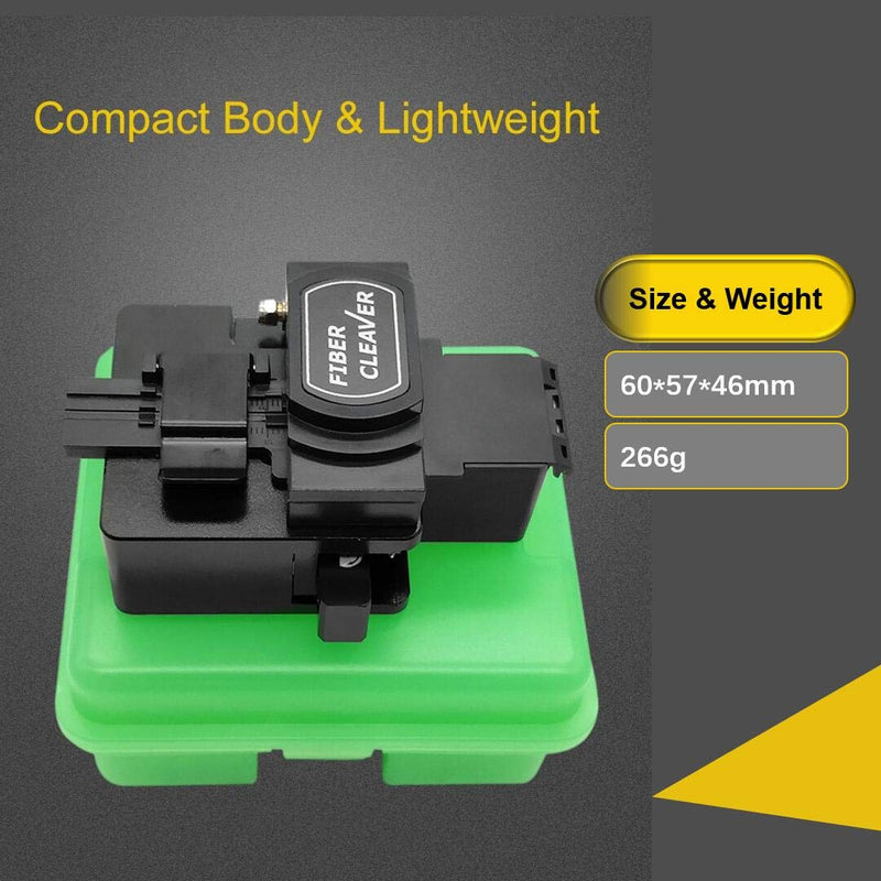 High Precision Optical Fiber Cleaver with 16 Cleaving Spots and 48000 Cleaves Fiber Cutter Tool with FTTH Fiber Holder for 0.25mm 0.9mm 3.0mm Coating Diameter Fiber