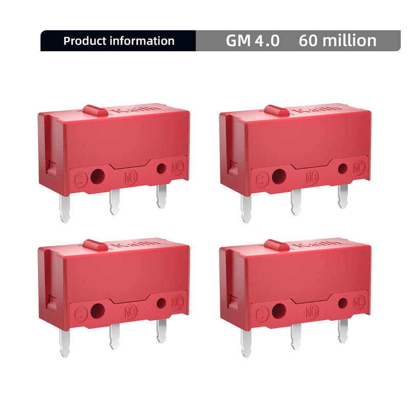 KAILH GM4.0 GM8.0 Micro Switch 60M 80MLife Gaming Mouse Micro Switch 3 Pin Black Mice Left Right Button GM 4.0 8.0 (Black 10pcs GM8.0) Black 10pcs GM8.0