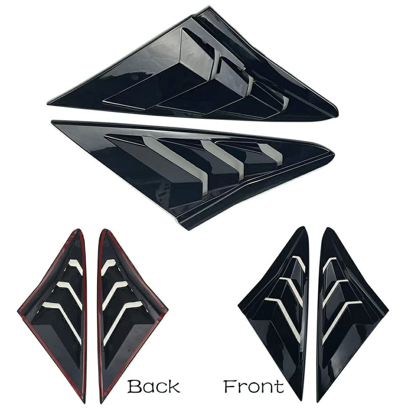  [AUSTRALIA] - for Honda 10th Gen Civic 2016-2021 Rear Side Window Louver Decorate Cover Rear Air Vent Window Louvers Blinds Covers Auto Accessories (for 10th Gen Civic Hatchback, Bright Black)