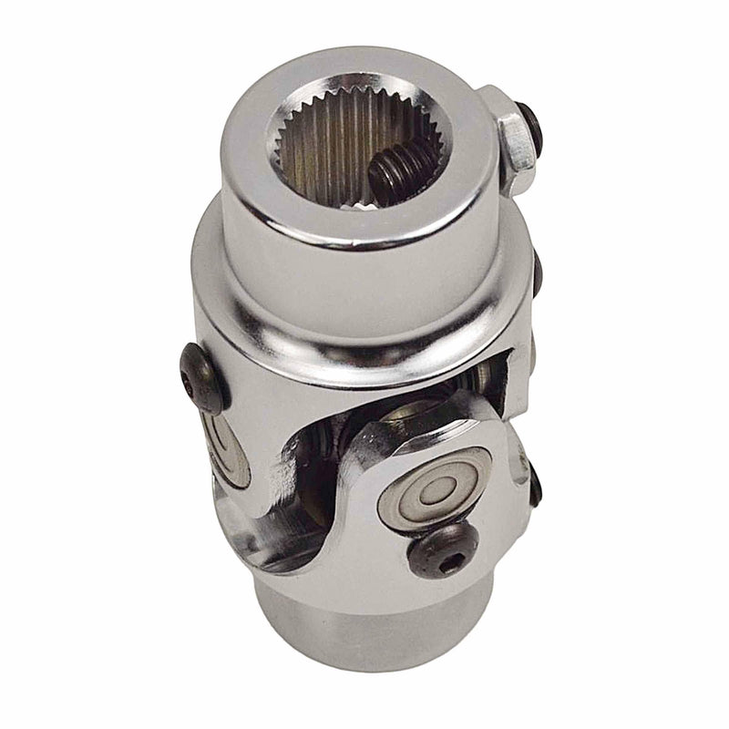 3/4" 36 Spline X 3/4" DD Steering Shaft U Joint Single Chrome Universal Joint Coupling 3/4"-36 Spline x 3/4" DD