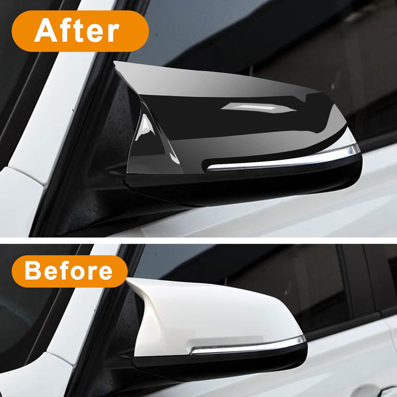 Door Mirror Covers,Glossy Black Replacement Rearview Side Mirror Covers Caps Rearview Replacement for BMW F20 F22 F23 F30 F31 F32 F33 F36 F87 M2 X1 E84 Glossy Black