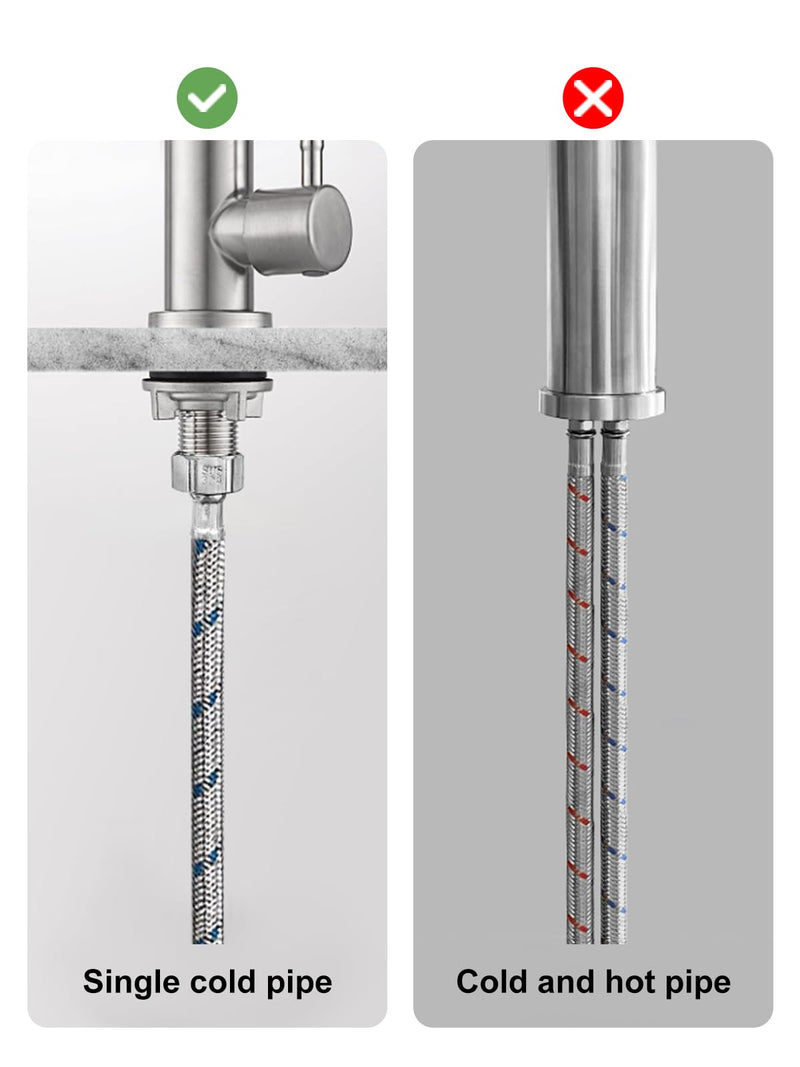 Cold Only Water Faucet Single Hole Kitchen Sink Faucet SUS304 Stainless Steel Brushed Nickel