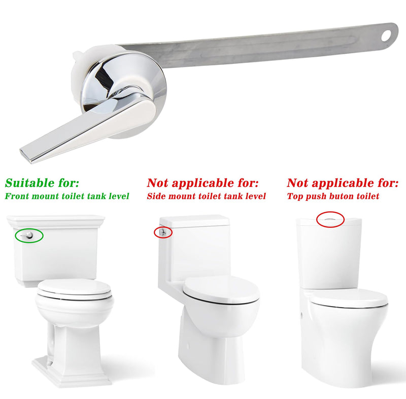 Front Mount Toilet Handle Replacement Kit Compatible with Kohler Memoirs Toilet, Universal Toilet Tank Flusher Lever with Stainless Steel Flapper Chains, Polish Chrome Front Mount