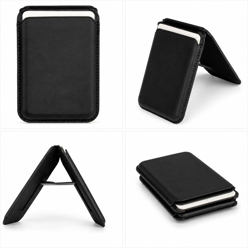 Magnetic Phone Wallet with Kickstand for iPhone – RFID Card Holder