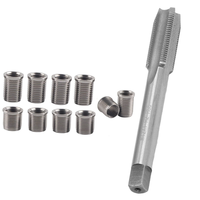 Watris Veiyi Spark Plug Thread Repair Tool, High Speed Steel Tap Spark Plug with M10 x 1.0 Inserts and M12 x 1.0 Tap Kit for Automotive Engine Repair